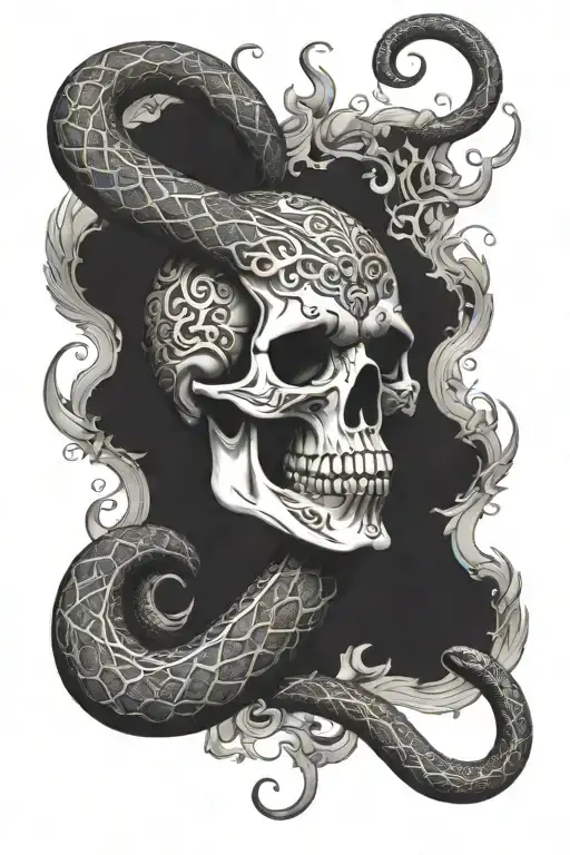 Arm Sleeve With Skull And Snake