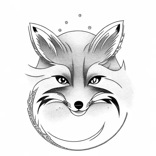 Japanese Fox With A Sun