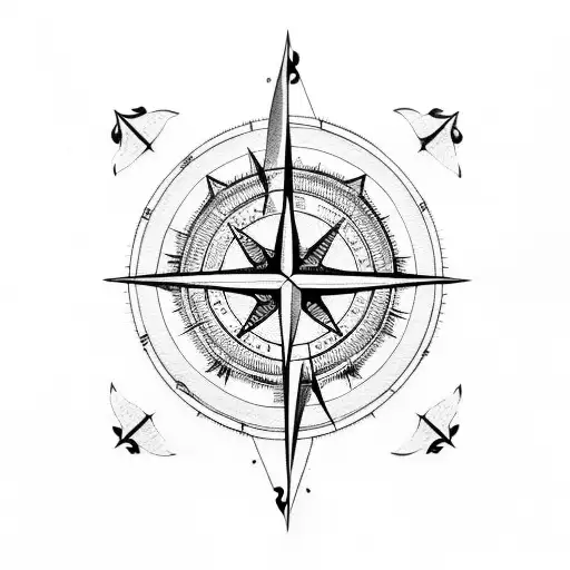 Compass With Arrow And Deer