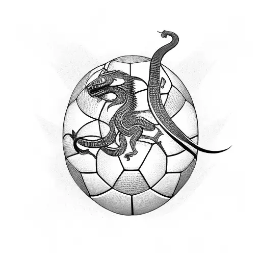 A Fierce Cobra Wrapped Around A Soccer Ball