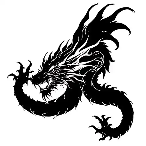 Dragon Wrapped Around Arm Shoulder And Back