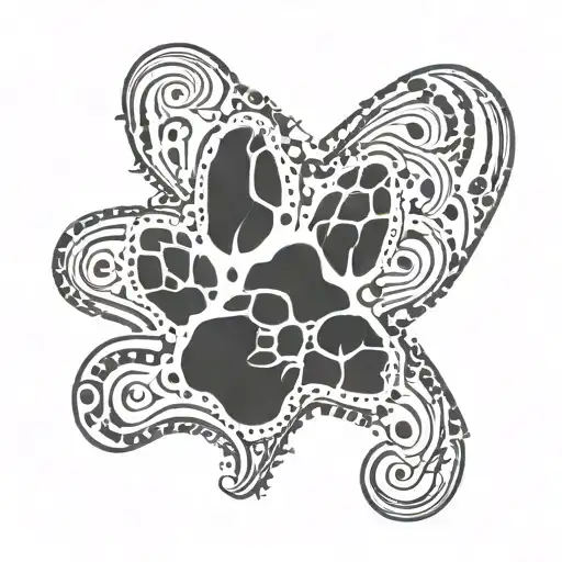 Pawprint Realistic Black