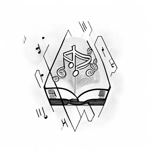 A Book With Musical Notes Floating Out Of Its Pages