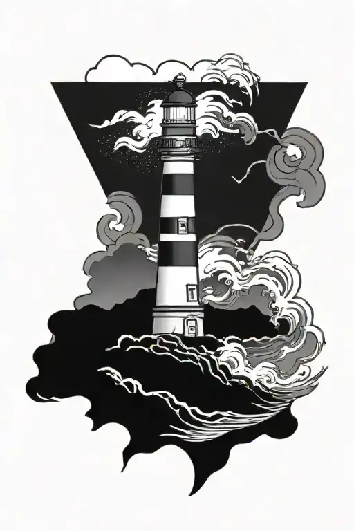 Lighthouse On A Cliff With Waves Crashing