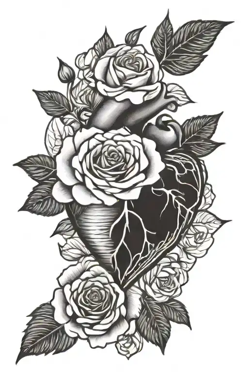 Heart With Blooming Rose