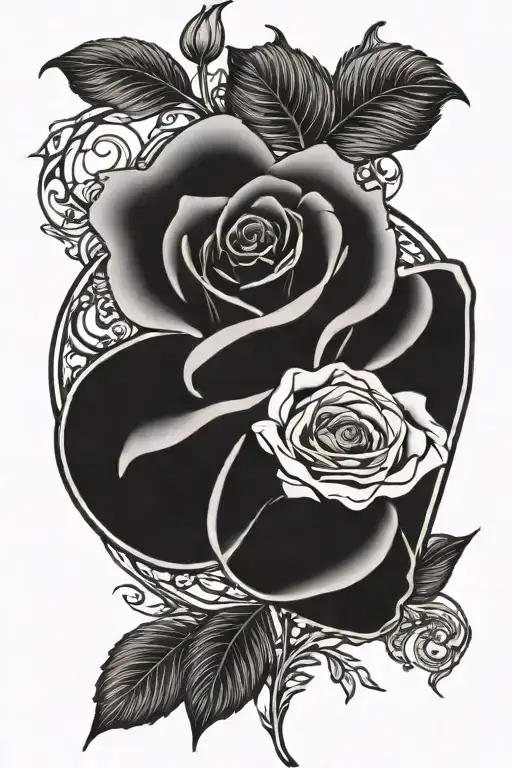 Heart With One Blooming Rose