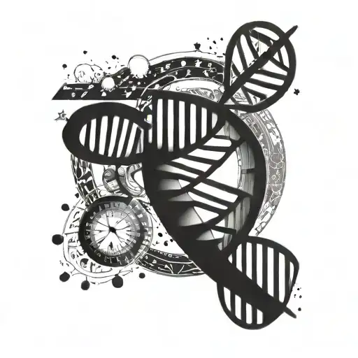 Dna Strand Amongst The Galaxies