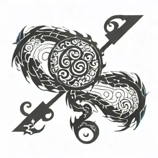 Bass Clef And Dragon Wrapped Round