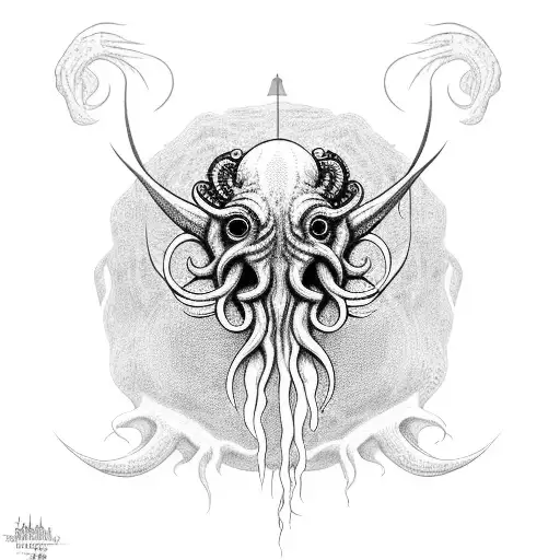 Cthulhu Emerging From A Giant Tree