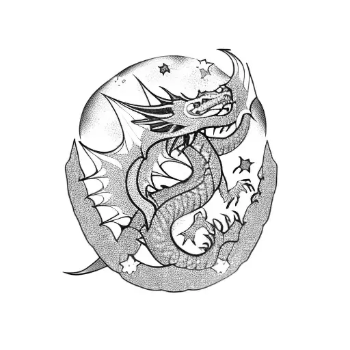 Dragon With Stars
