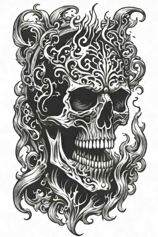 Skull And Flame Like Aura