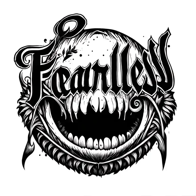 Fearless Written Small Unique Tattoo Design
