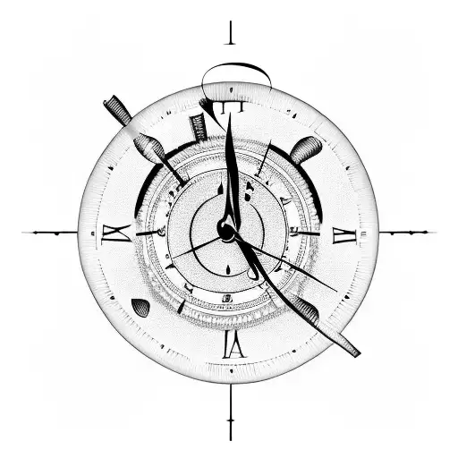 A Music Note Intertwined With A Clock Mechanism