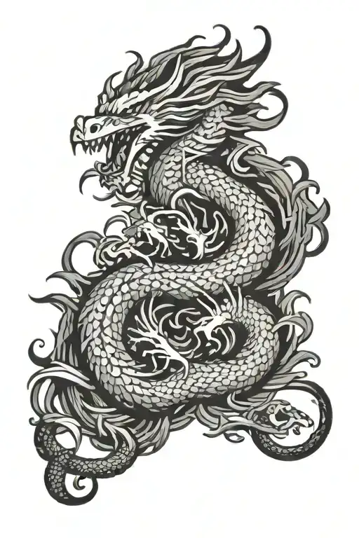 Phoenix Fighting Dragon