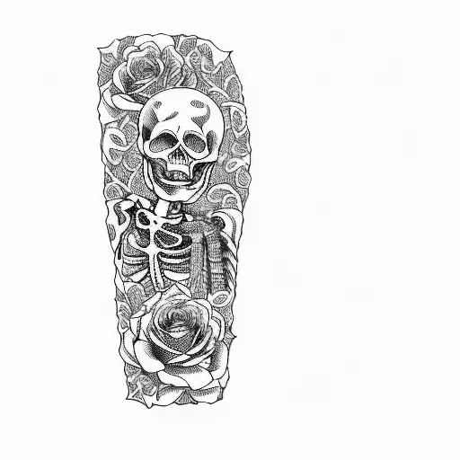 A Skeleton With Roses