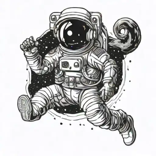 Astronaut Floating In Space