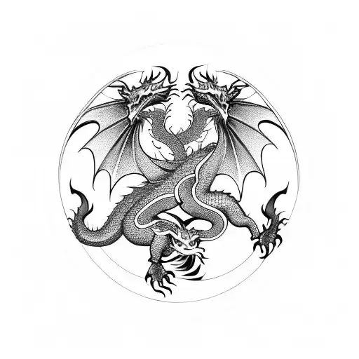 Dragon With Yin Symbol