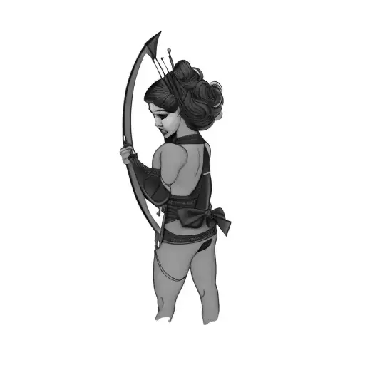 A Woman With A Bow And Arrow