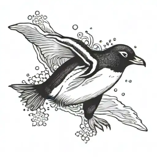 Gentoo Penguin Running In Snow