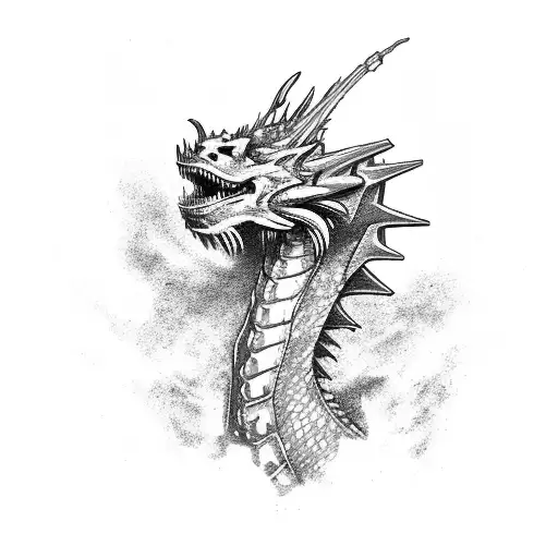 A Futuristic Dragon Breathing Fire In A Cyberpunk Cityscape