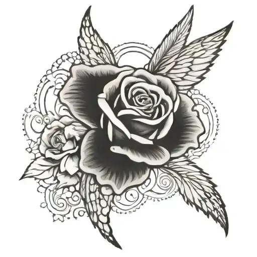 Rose With Wings Behind