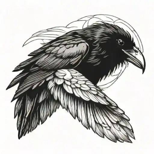 Raven Head With Two Pennie's In It's Mouth