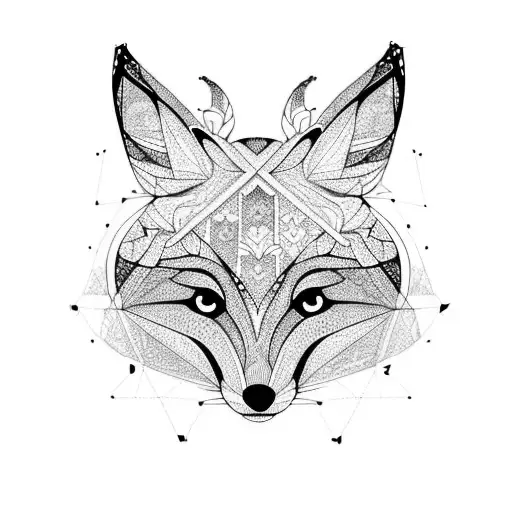 A Fox Entwined With Intricate Geometric Patterns