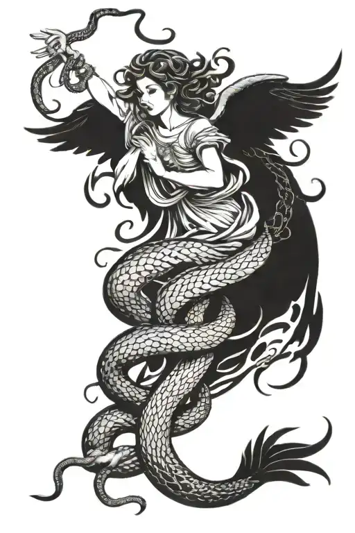 Falling Angel And Snakes