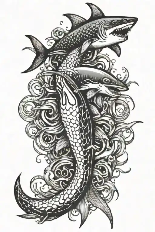 Squid Vs Shark Surrounded