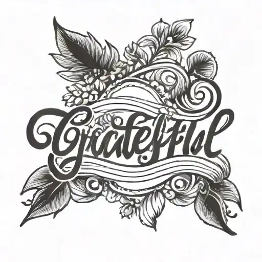 Nek Line 'Grateful' Cursive Writting