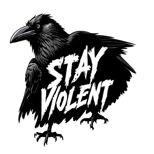 Scary Crow With Text That Says Stay Violent