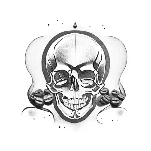 A Skull Made Out Of Coffee Beans