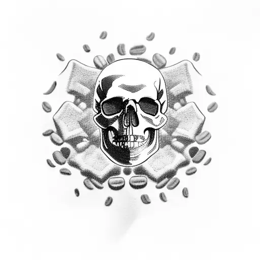 A Skull Made Out Of Coffee Beans