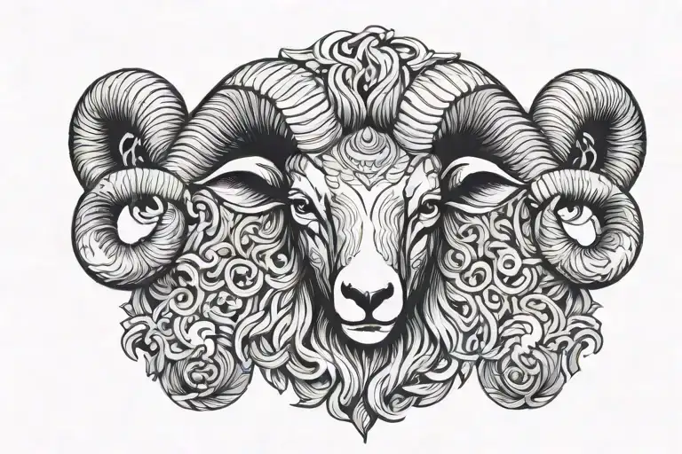 Front Facing Aries Ram Head