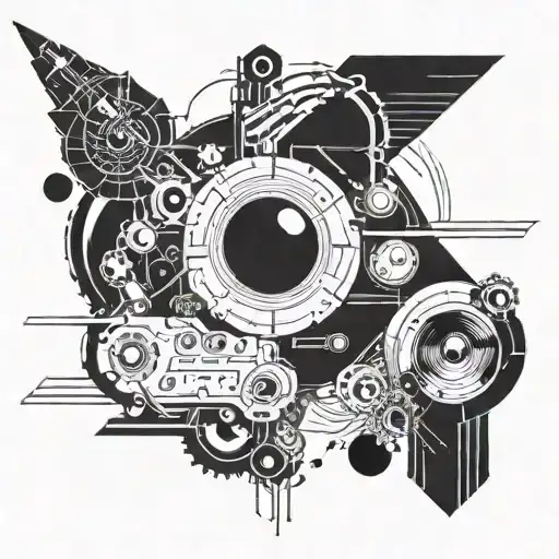 Incorporate Elements Of Music And Technology Into A Futuristic Sleeve Tattoo Design