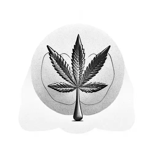 A Marijuana Leaf Intertwined With A Hammer And Sickle Symbol
