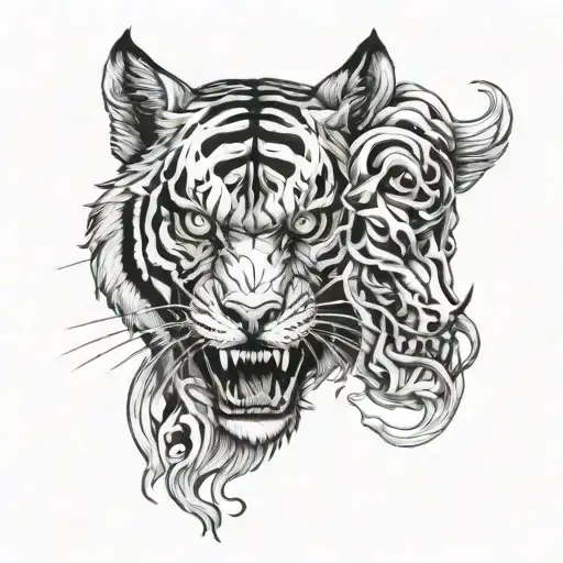 Skull Wolf Tiger