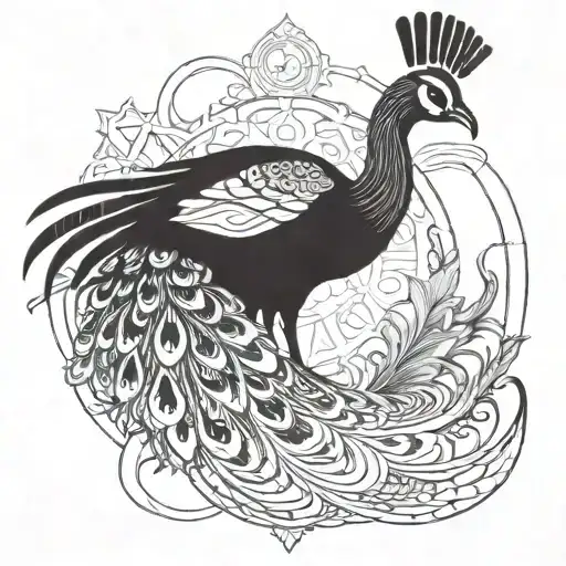 Peacock And Trishul Trident
