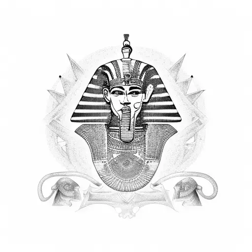 Incorporate Egyptian Symbols And Motifs Into An Old School Tattoo Design Representing Parties