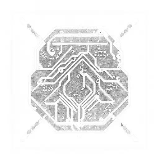 Circuit Board Tattoo Design Based Off Of A Cyberpunk Styled Distopian World