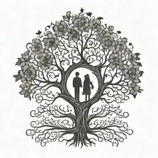 A Family Tree With Intricate Branches Representing Each Family Member
