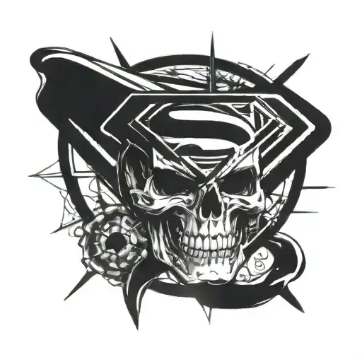 Superman Logo With Reference To A Skull And Gladiator The Movie