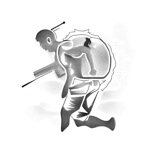 A Dynamic Silhouette Of A Person Engaged In A High-intensity Sport Or Physical Activity