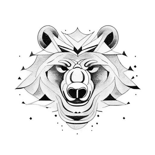 Incorporate A Bear And A Lion In A Tattoo Design That Represents Strength And Power