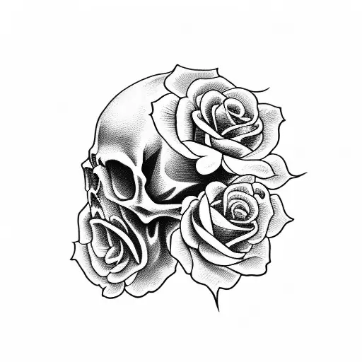 Skull With Roses