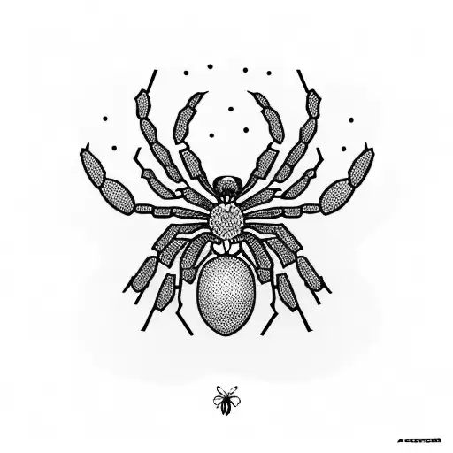 Spider With Butterfly