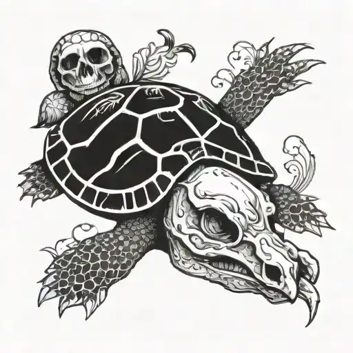 Turtle With Skull As Shell