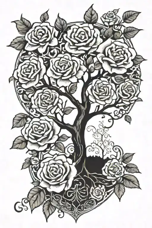 Tree Of Life With Roses For My Mother Her Name Is Isabel Was 69 Years Old