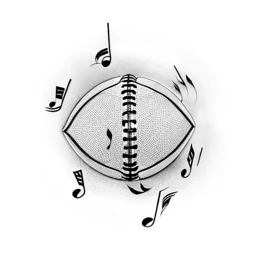 A Football Player Kicking A Ball With Musical Notes Coming Out Of It