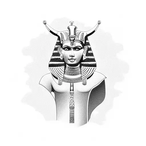 Cleopatra's Silhouette With A Background Of Egyptian Papyrus